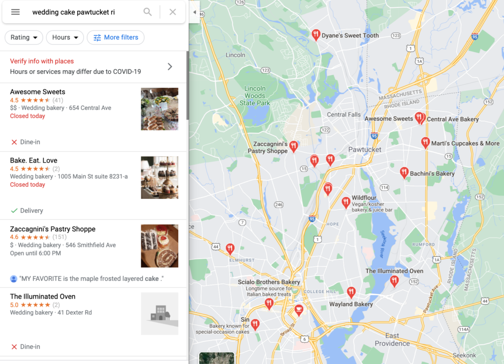 Marketing strategy for small businesses - Your Google My Business listing provides the info that shows up on Google Maps.