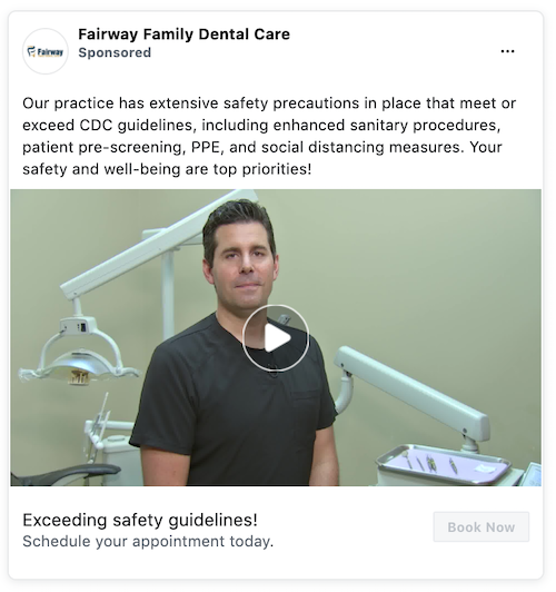 Example of a Facebook ad from a dentist.