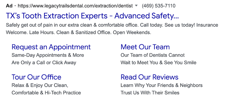 This dentist focuses on their niche market in their ad.