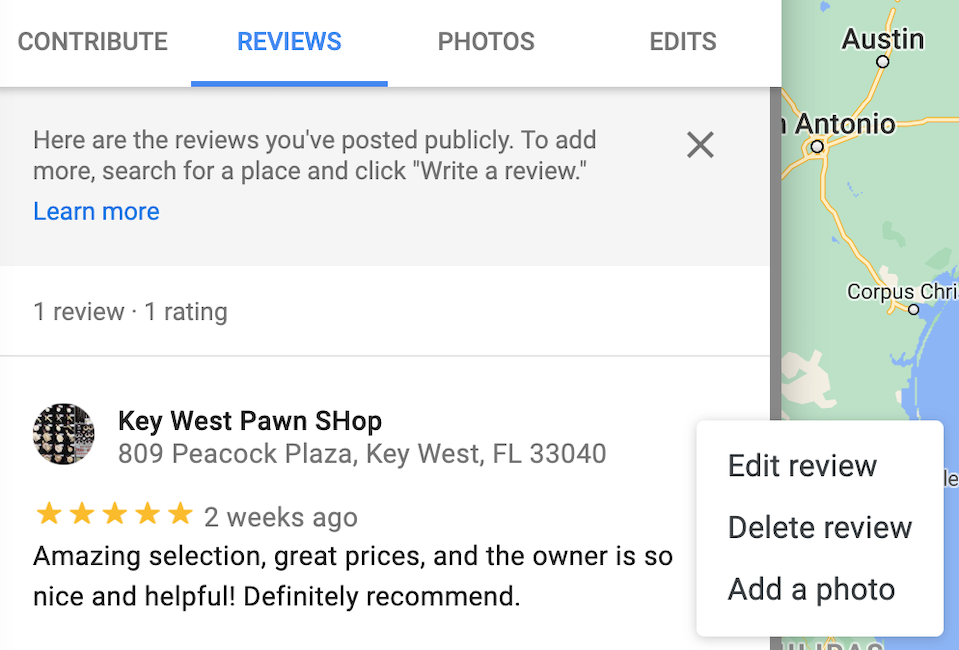 delete google reviews - how to delete review