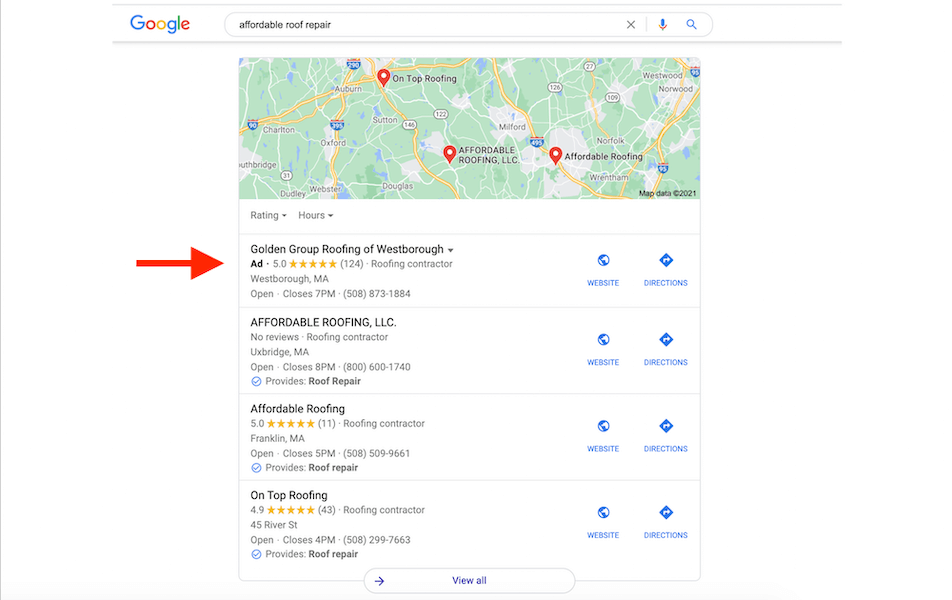 how to drive more website traffic - google maps ads in desktop serp