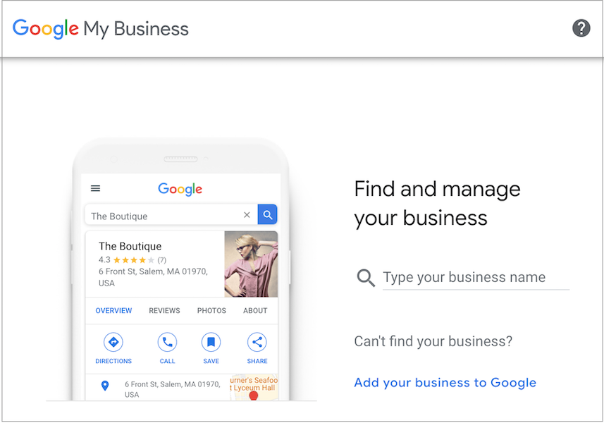 google my business - local seo