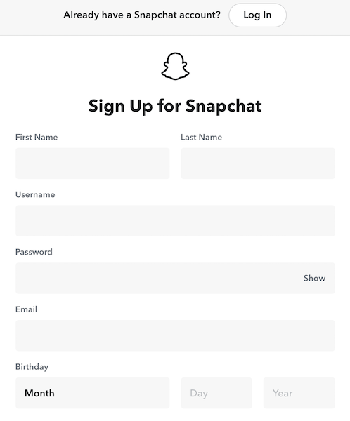 create a personal snapchat account