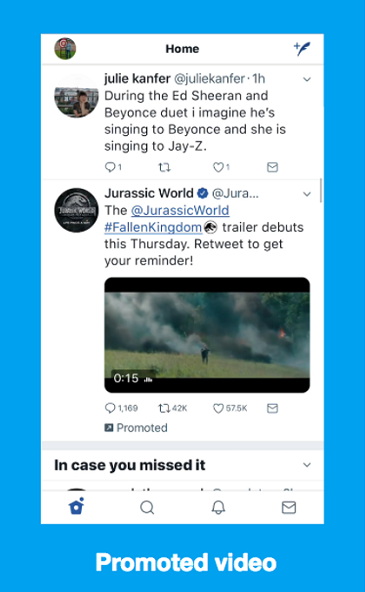twitter updates - video ad example 