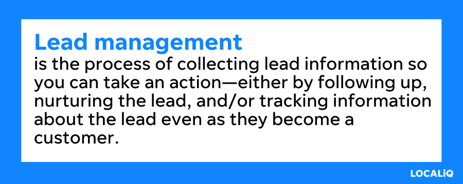 what is lead management - lead management defined