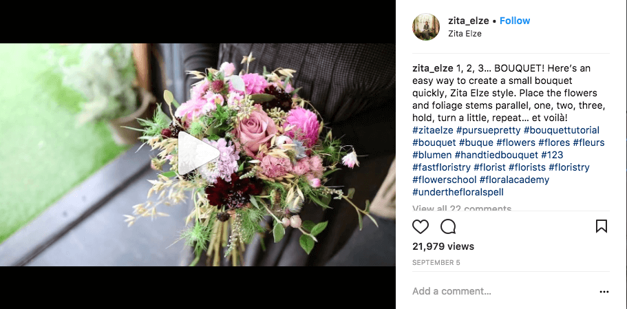 instagram caption examples - florists - tutorials