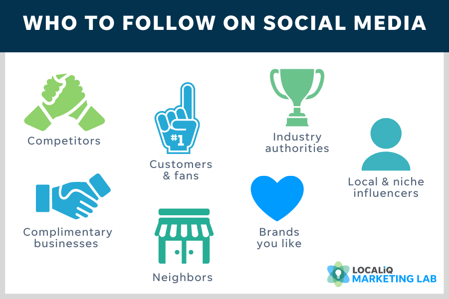 local social media marketing tips and best practices - who to follow on social media