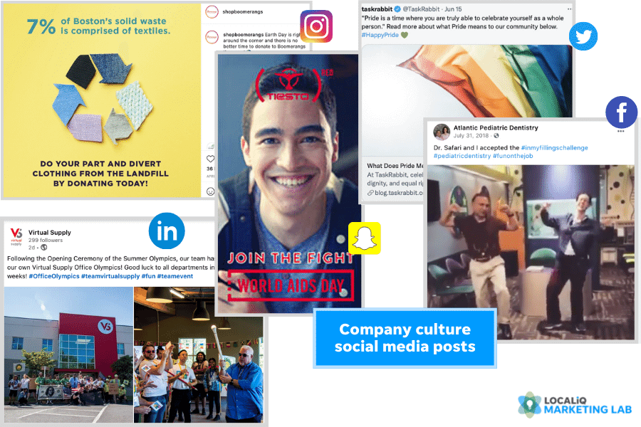 social media post ideas - company culture post examples