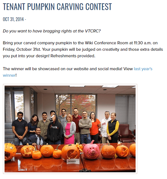 halloween marketing ideas - pumpkin carving contest example