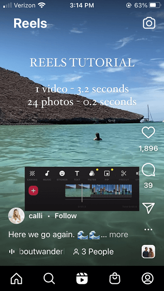 how the instagram feed works - instagram reels example