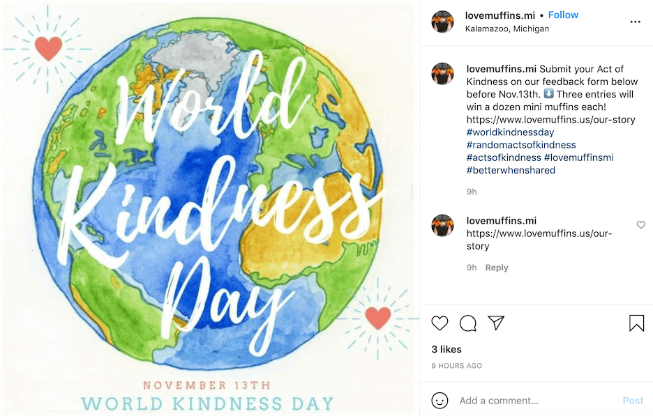 november social media holidays - world kindness day