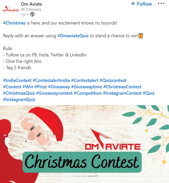 christmas social media posts - christmas contest example