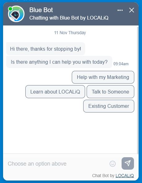 marketing channels - chatbot marketing example