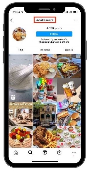 instagram location page for hashtag dallaseats