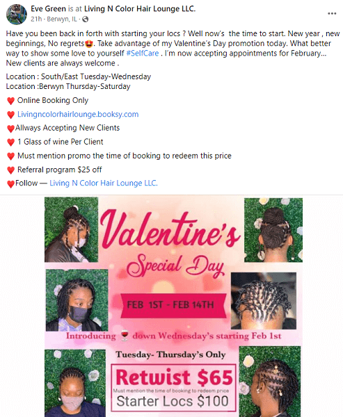 valentines day social media ideas - facebook referral program example