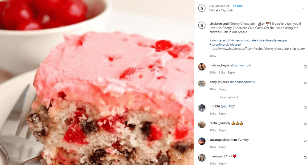 valentines day social media posts - recipe instagram post