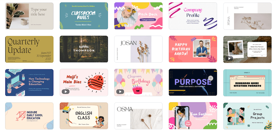 how to use canva features - presentation templates