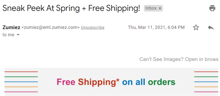 march email subject lines - example of promoting sales with spring email
