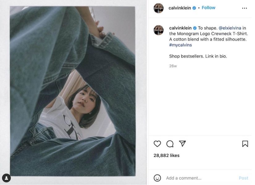 user-generated content example from calvin klein on instagram