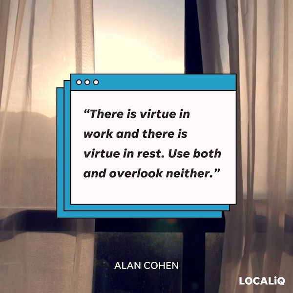work-life balance quote from alan cohen about rest