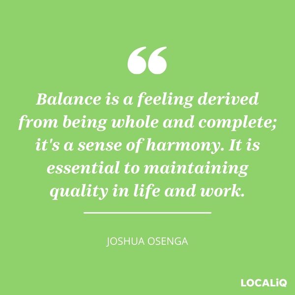 work-life balance quote - joshua osenga
